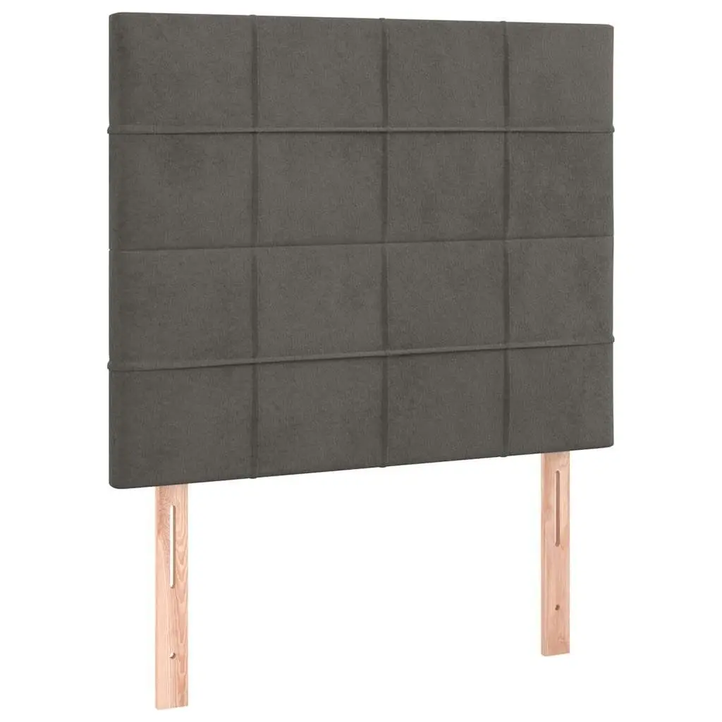 LED Headboard Grey Velvet 100cm Cushion Adjustable Colorful Lights