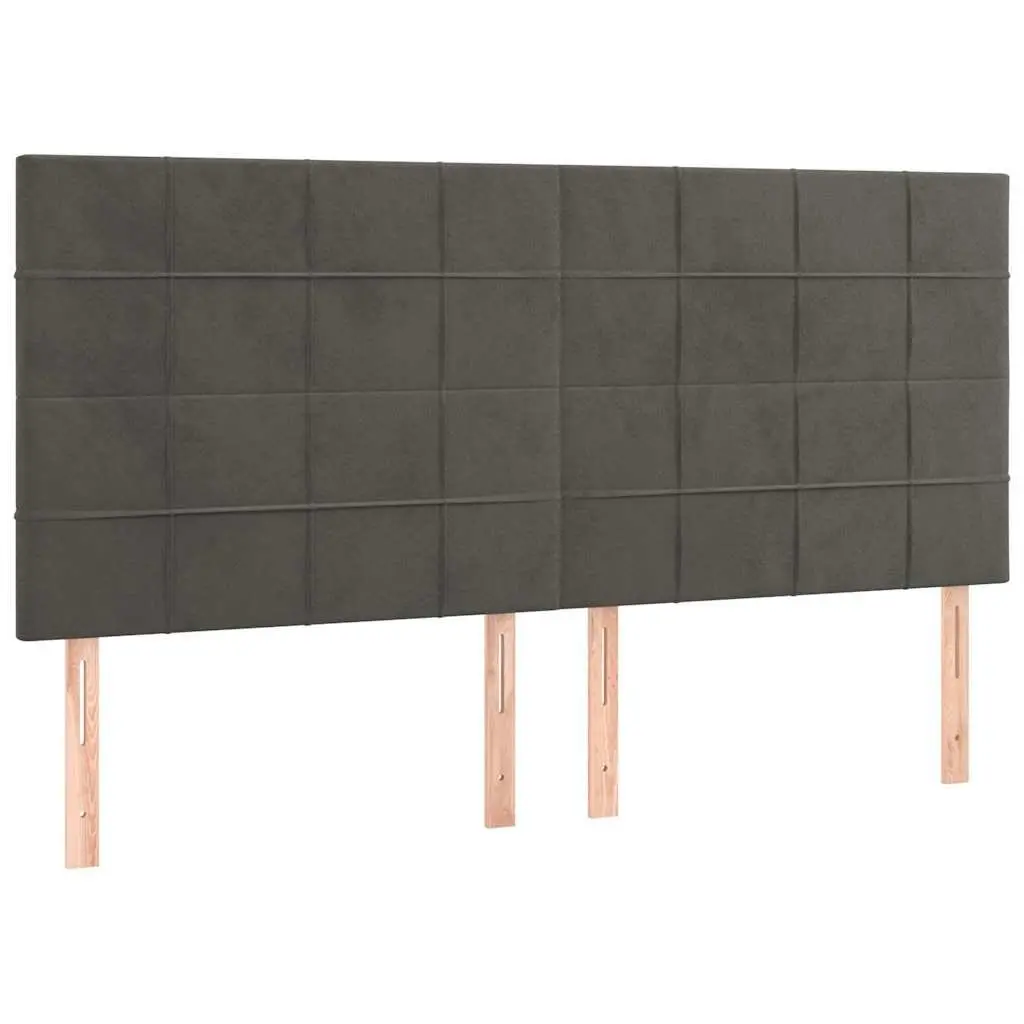 LED Headboard 160cm Grey Velvet Bed Backrest with Adjustable Colourful Lights