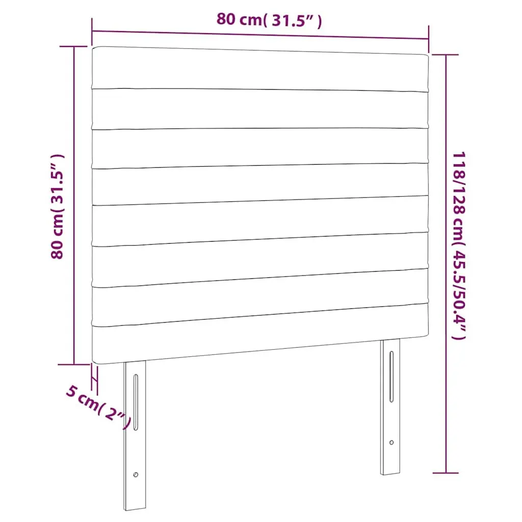 LED Headboard 80cm Dark Grey for Any Bedroom Setup