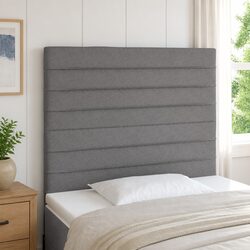 LED Headboard 100cm Grey Fabric Adjustable Height Bedroom Durable Modern