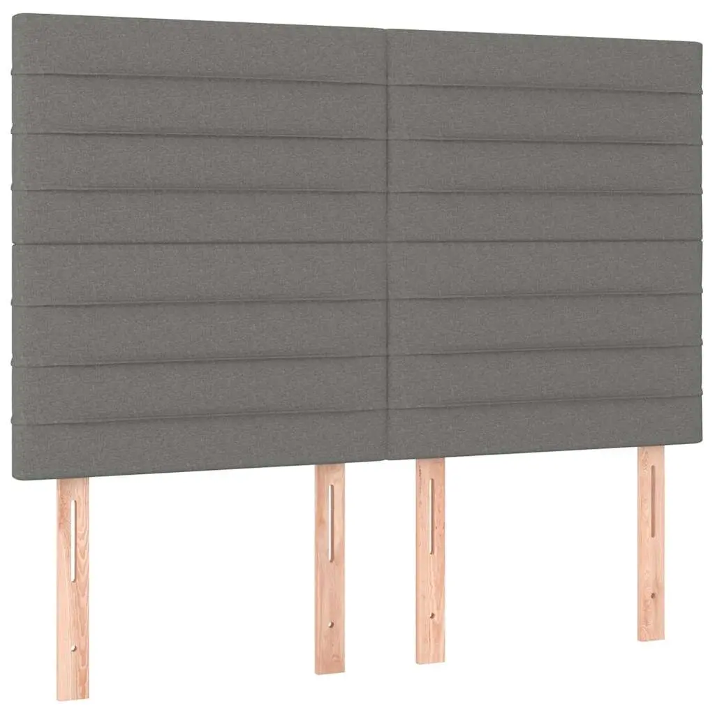 Adjustable Height LED Headboard Dark Grey Fabric 144cm Bedroom Wall Mount