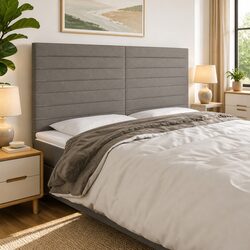 Versatile Dark Grey LED Headboard with Adjustable Height 200cm