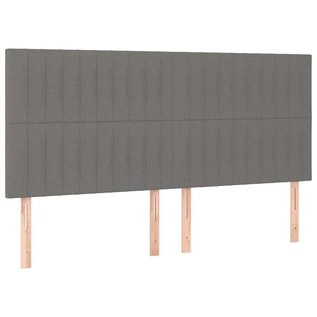 LED Headboard 200cm Dark Grey Fabric Modern Bedroom Adjustable Height