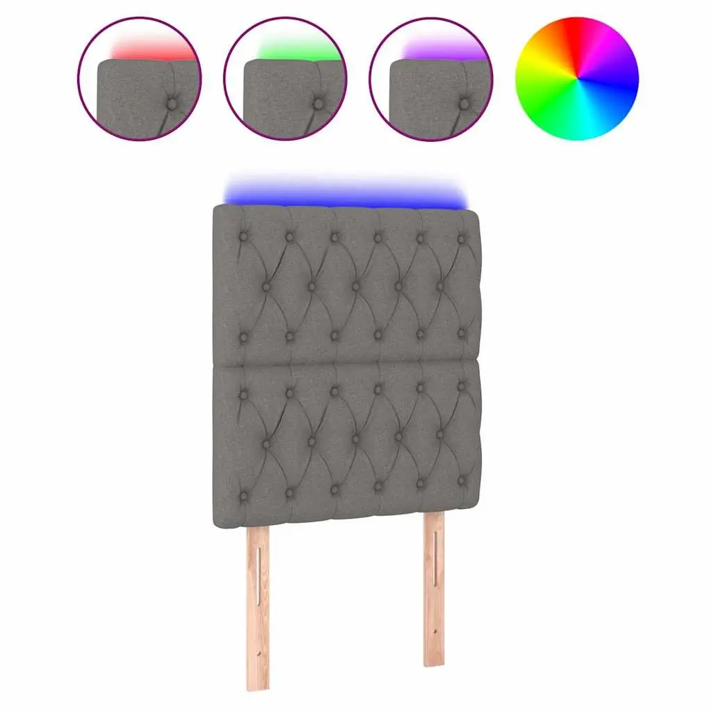 LED Headboard 80cm Dark Grey for Reading and Relaxing