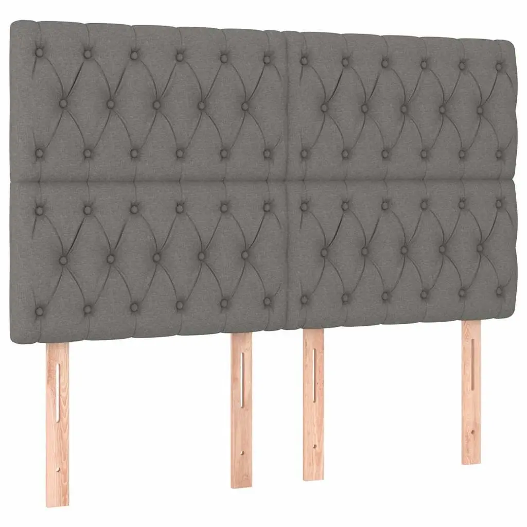 LED Headboard Adjustable Height Modern Grey Fabric 160cm Bedroom Bed Back Support