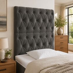 LED Headboard 80 cm Velvet Bed Frame Upholstered Backrest Modern Bedroom