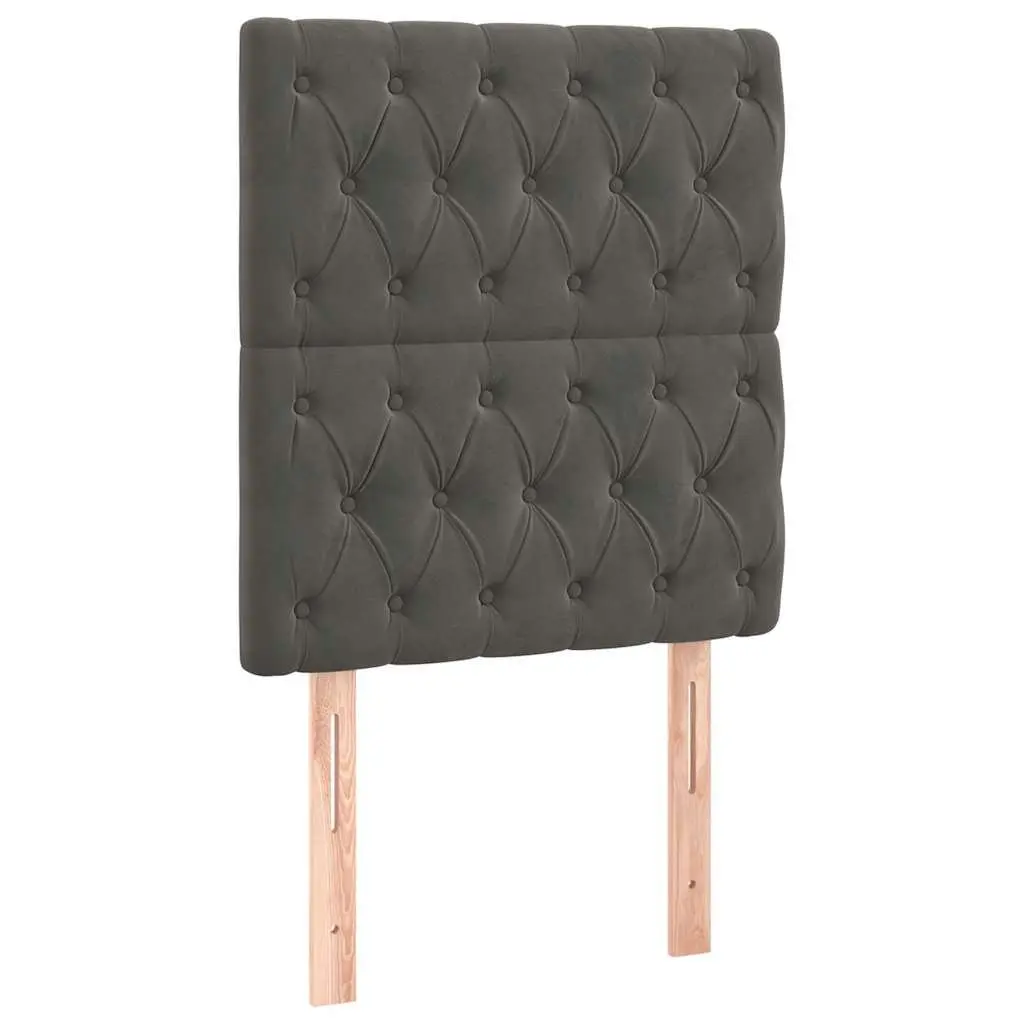 LED Headboard 80 cm Velvet Bed Frame Upholstered Backrest Modern Bedroom