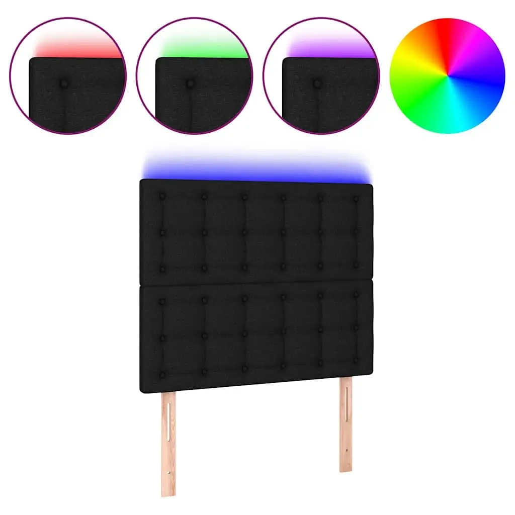 LED Headboard Black 80cm Fabric Bed Backrest with Adjustable Height Modern