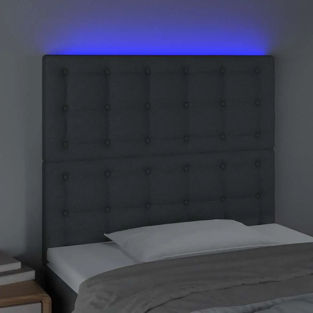 LED Headboard 100cm Grey Fabric Modern Bedroom Back Support Adjustable Height