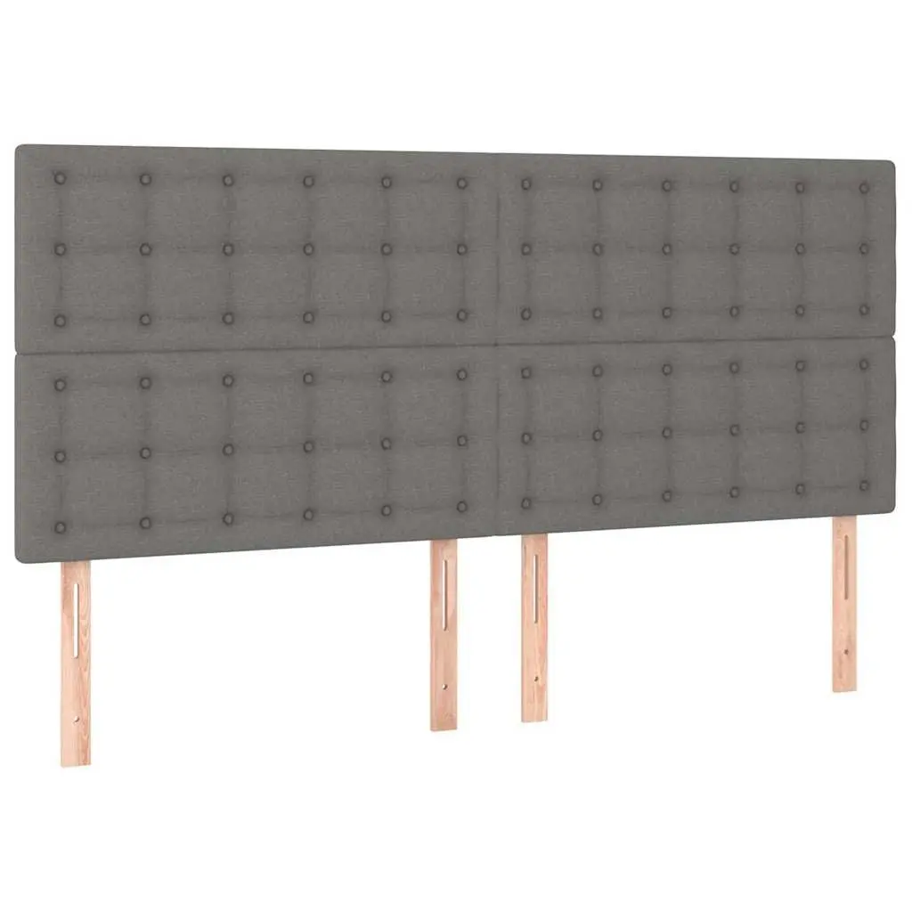 LED Headboard Fabric 160cm Dark Grey Adjustable Height Bedroom Backrest