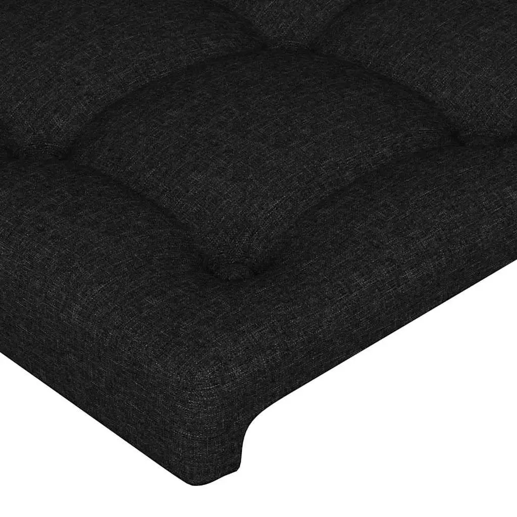 Black Fabric LED Headboard 160cm Adjustable Height Wall Mount Bedroom