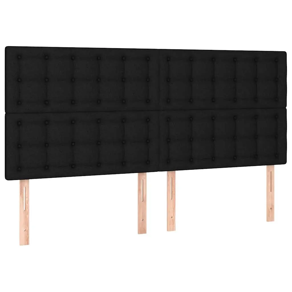Black Fabric LED Headboard 160cm Adjustable Height Wall Mount Bedroom