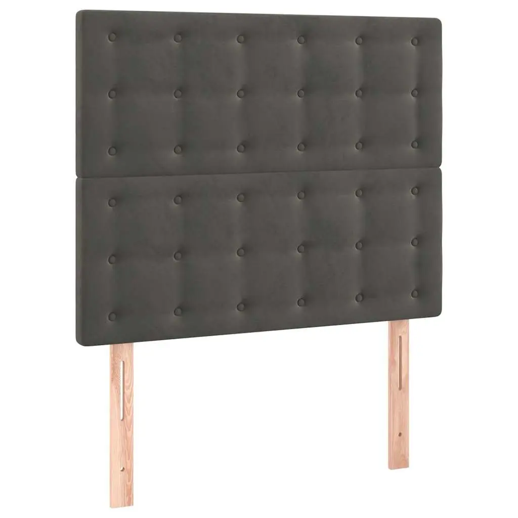 LED Headboard Velvet 80cm Grey Modern Bedroom Furniture