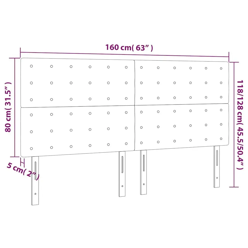 LED Headboard Modern Wall Panel 160cm Adjustable Height Black Velvet with Colorful LED Lighting