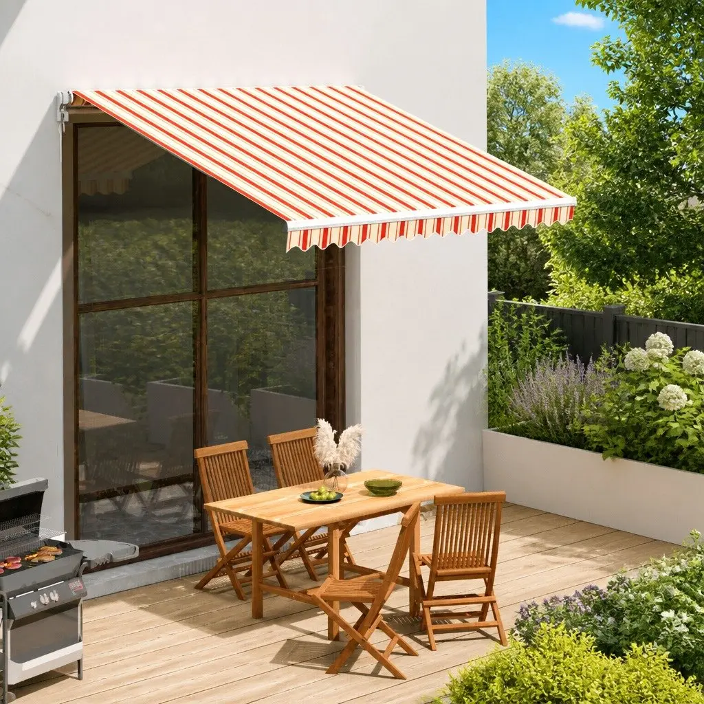 Patio Garden Sunshade Replacement Fabric 3x2.5m Polyester Yellow Orange UV Resistant
