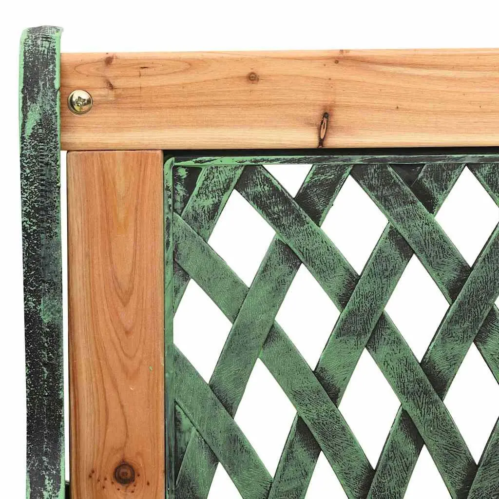 Garden Bench Solid Wood 122cm Green with Cast Iron Legs
