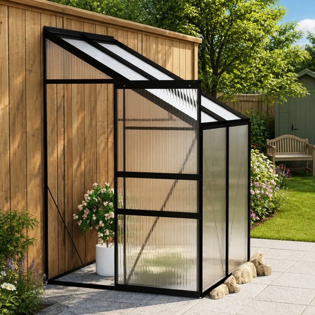 Anthracite Greenhouse for Home Gardening