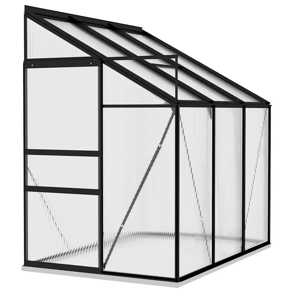 Greenhouse PC Board Panels Anthracite Aluminium Frame 3.97m³ for Hobby Gardening and Plant Protection