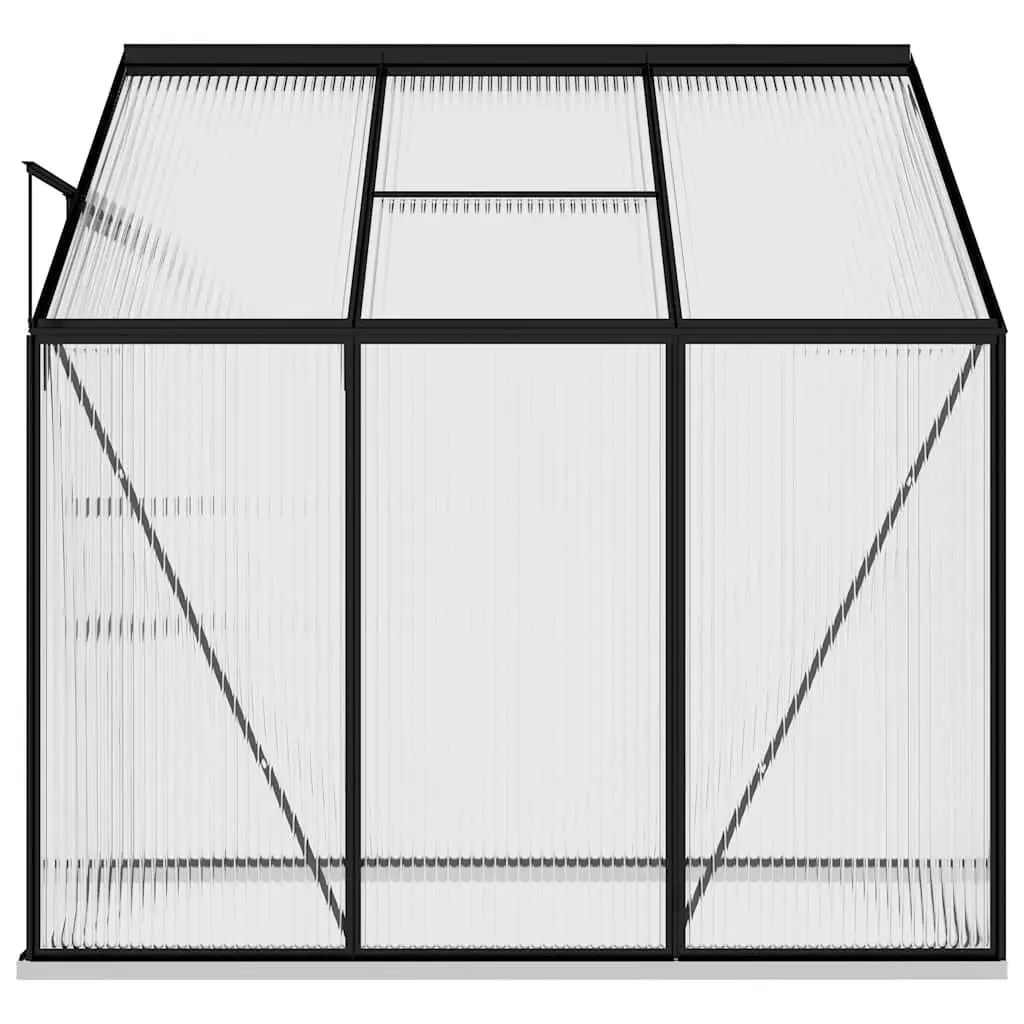 Greenhouse PC Board Panels Anthracite Aluminium Frame 3.97m³ for Hobby Gardening and Plant Protection