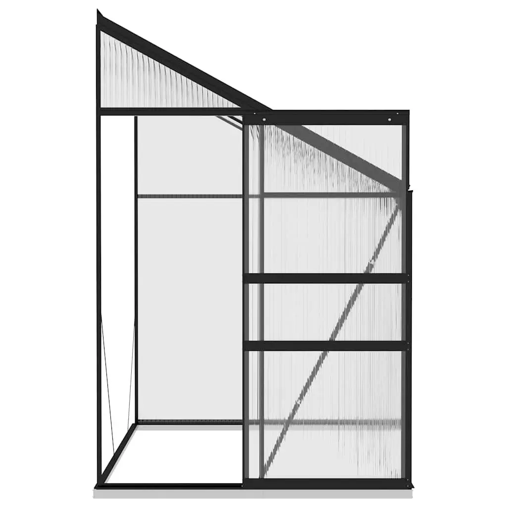 Greenhouse PC Board Panels Anthracite Aluminium Frame 3.97m³ for Hobby Gardening and Plant Protection