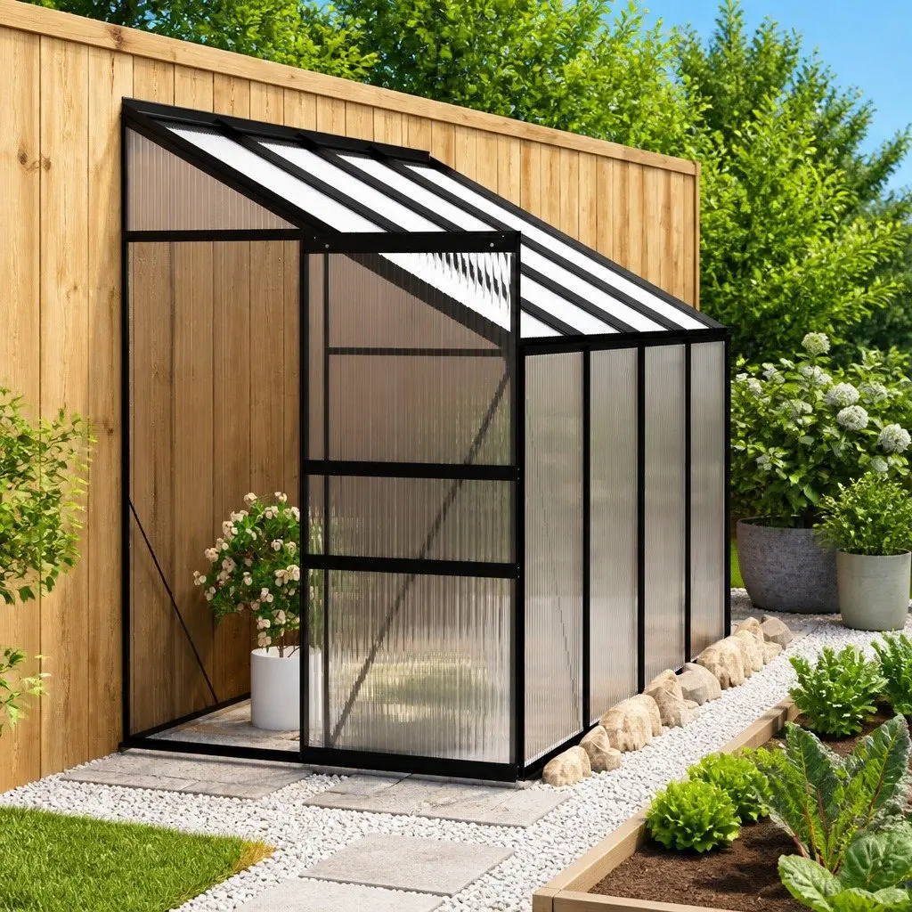 Greenhouse Aluminium Anthracite 5.24 m³ PC Board Roof Vent 3.17 m² Garden Plant Shelter