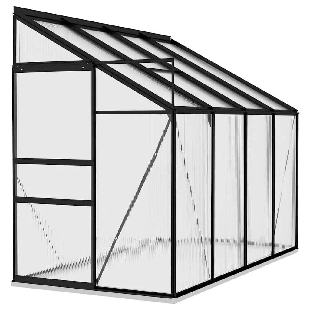 Greenhouse Aluminium Anthracite 5.24 m³ PC Board Roof Vent 3.17 m² Garden Plant Shelter