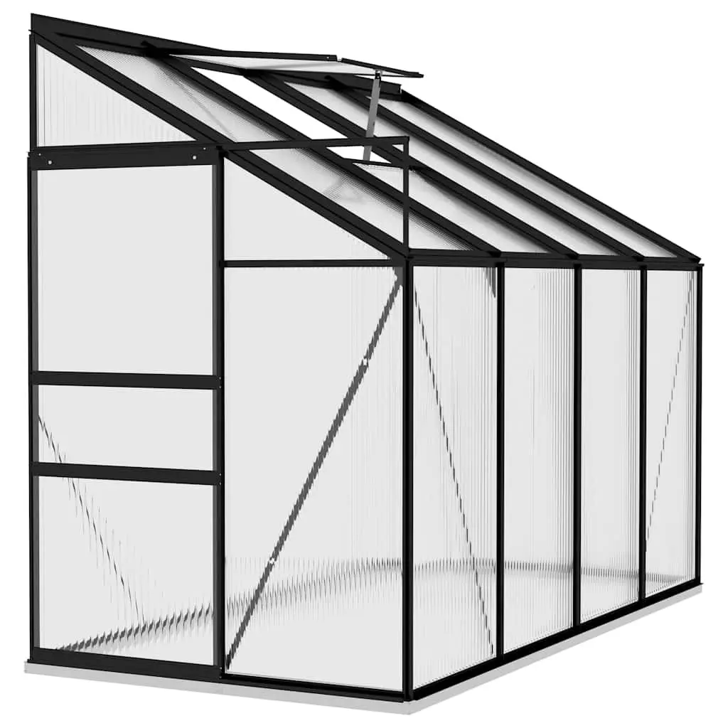 Greenhouse Aluminium Anthracite 5.24 m³ PC Board Roof Vent 3.17 m² Garden Plant Shelter