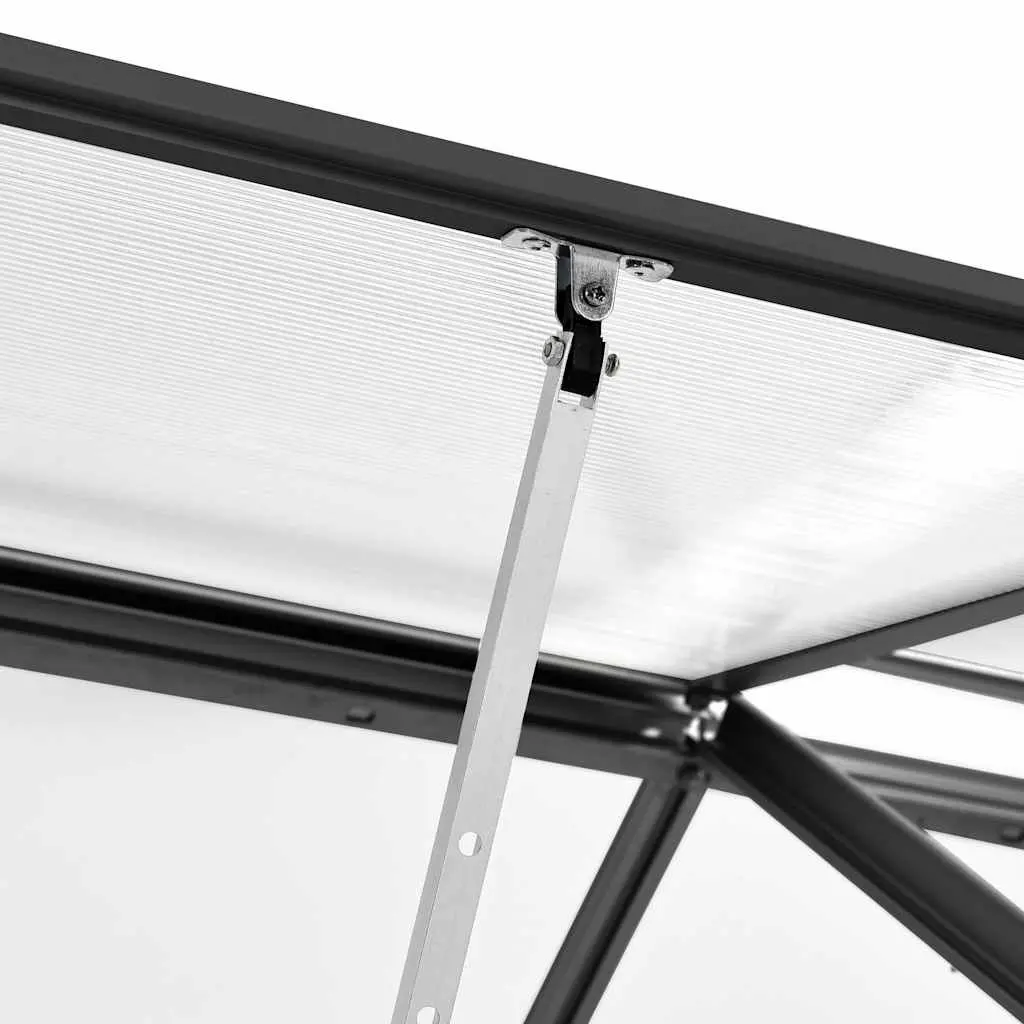 Greenhouse Aluminium Anthracite 5.24 m³ PC Board Roof Vent 3.17 m² Garden Plant Shelter