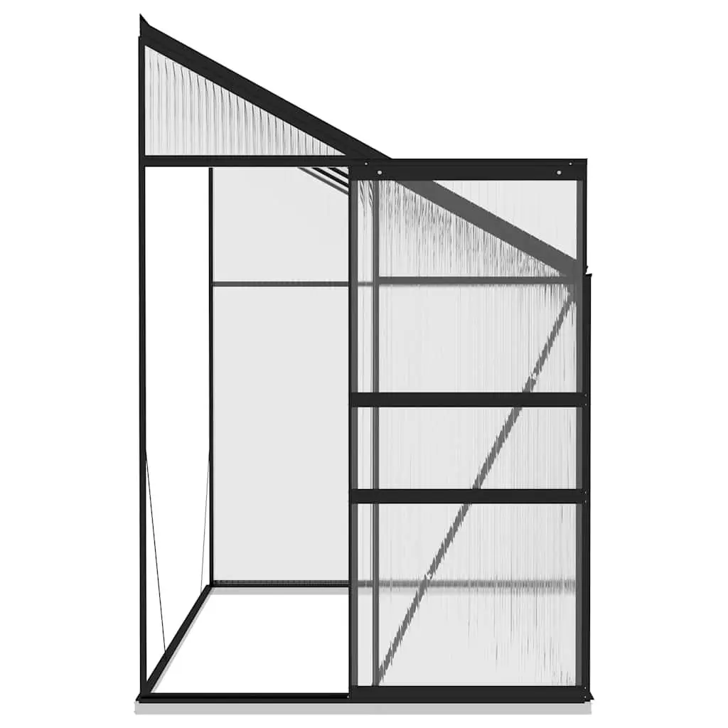 Greenhouse Aluminium Anthracite 5.24 m³ PC Board Roof Vent 3.17 m² Garden Plant Shelter