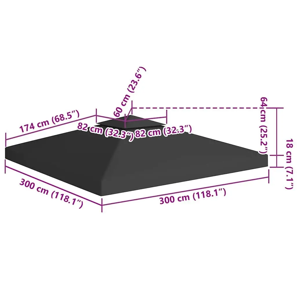 2-Tier Gazebo Top Cover for Outdoor Spaces