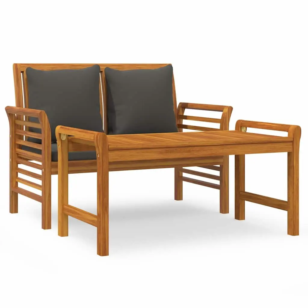 Garden Lounge Set Solid Wood 2 Piece Outdoor Furniture Brown