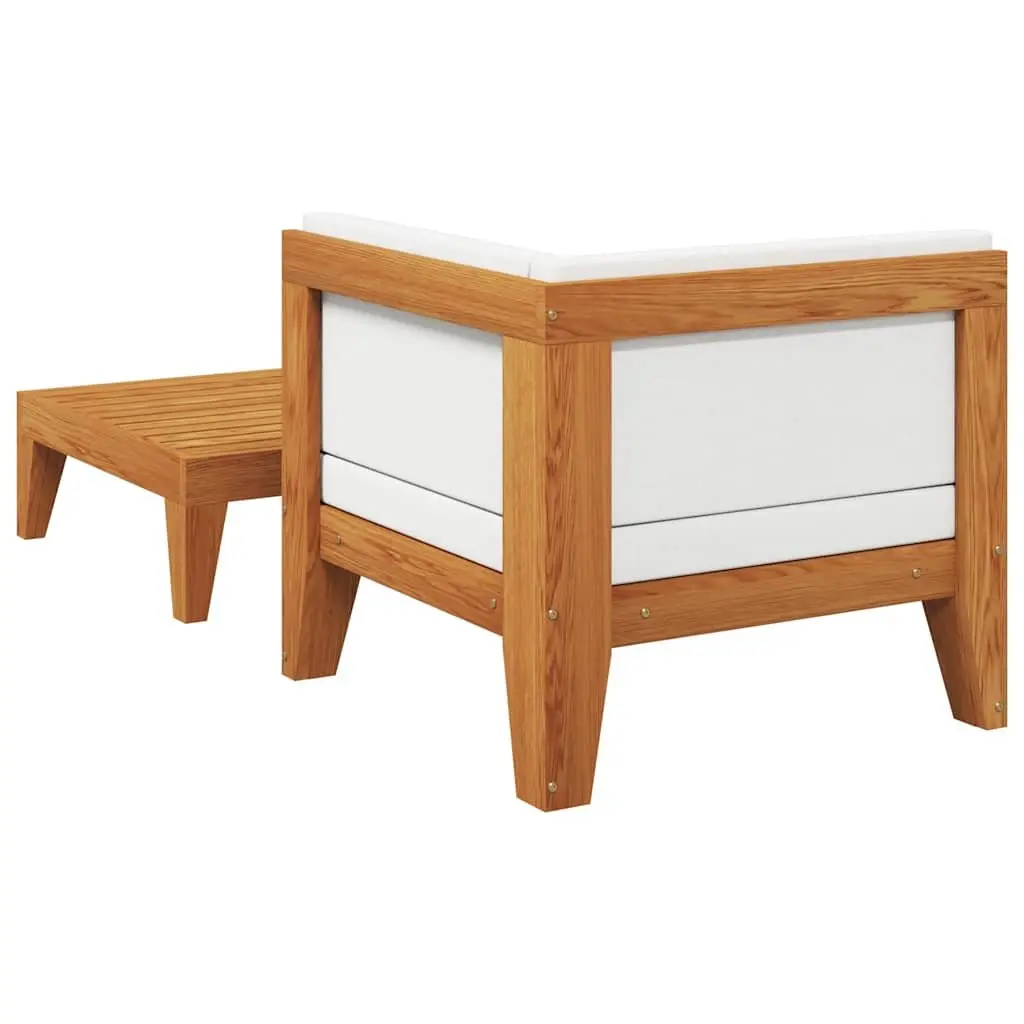 2 Piece Garden Lounge Set with Cushions Outdoor Patio Sofa Acacia Wood Seating