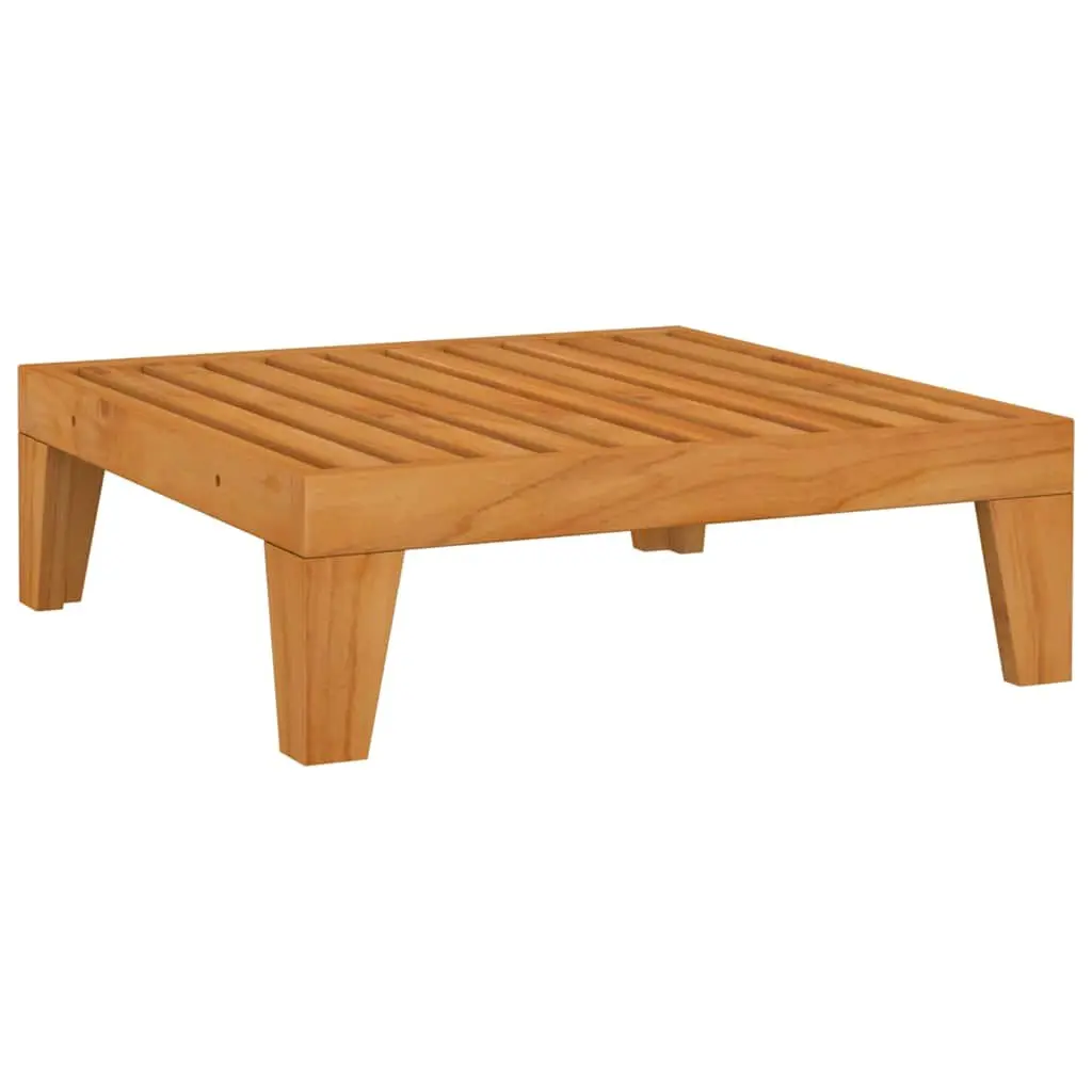 Outdoor Ottoman Footrest Acacia Wood with Grey Cushion