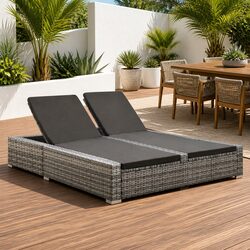 Versatile Double Sun Lounger for Relaxation at Home