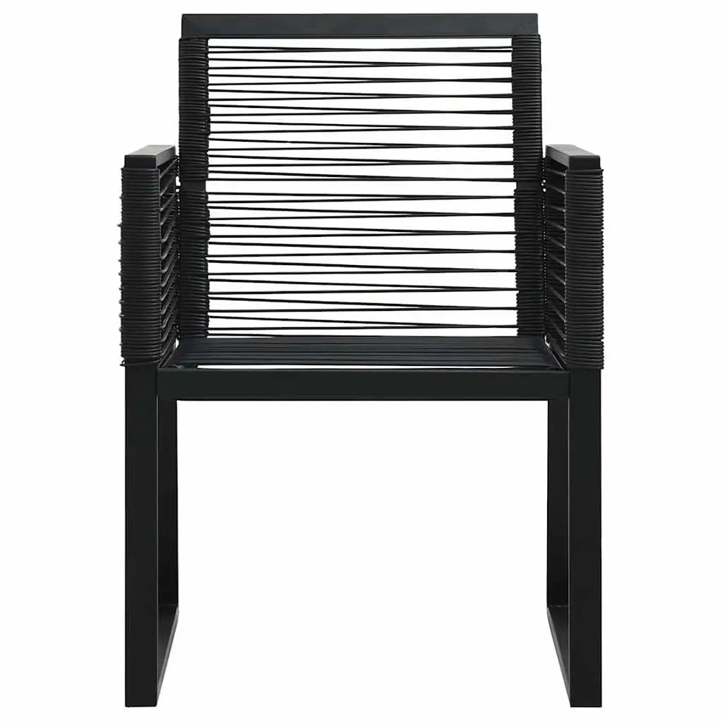 Outdoor Chairs PVC Rattan Lightweight Black 4 Piece Garden Seating Set