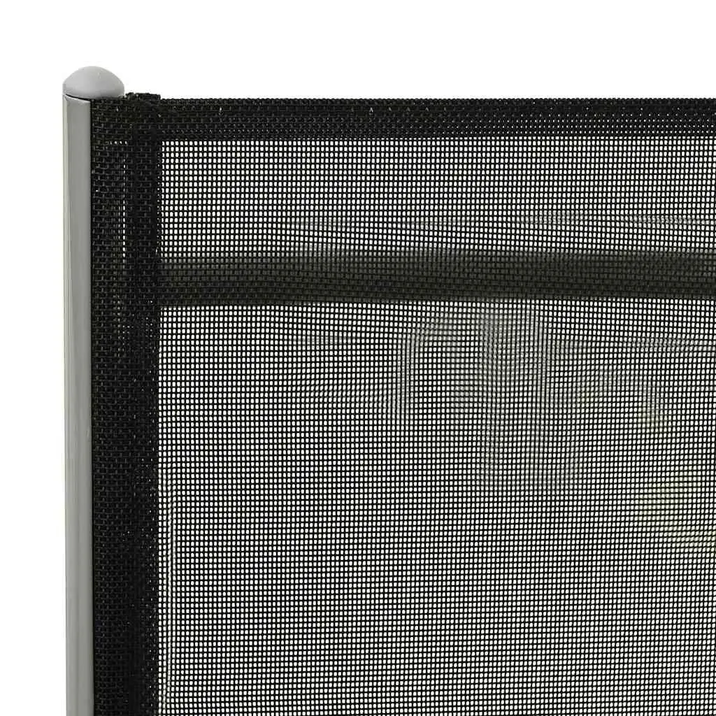 Folding Sun Lounger Adjustable Backrest Textilene Black Aluminium Outdoor