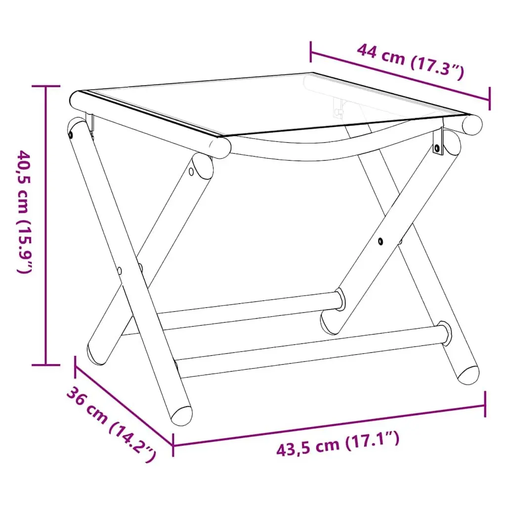 Folding Footrest Aluminium Textilene Black Outdoor Portable Garden Patio Furniture