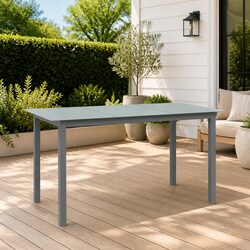 Practical Grey Garden Dining Table for Patios and Balconies
