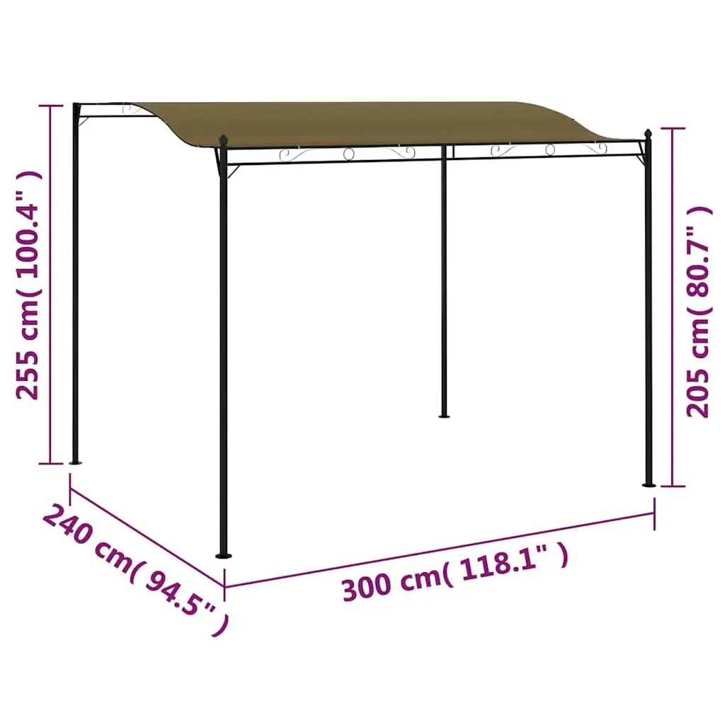 Outdoor Canopy Steel Frame Polyester 3x2.4m Taupe Sunshade Awning Garden Shelter Patio Cover