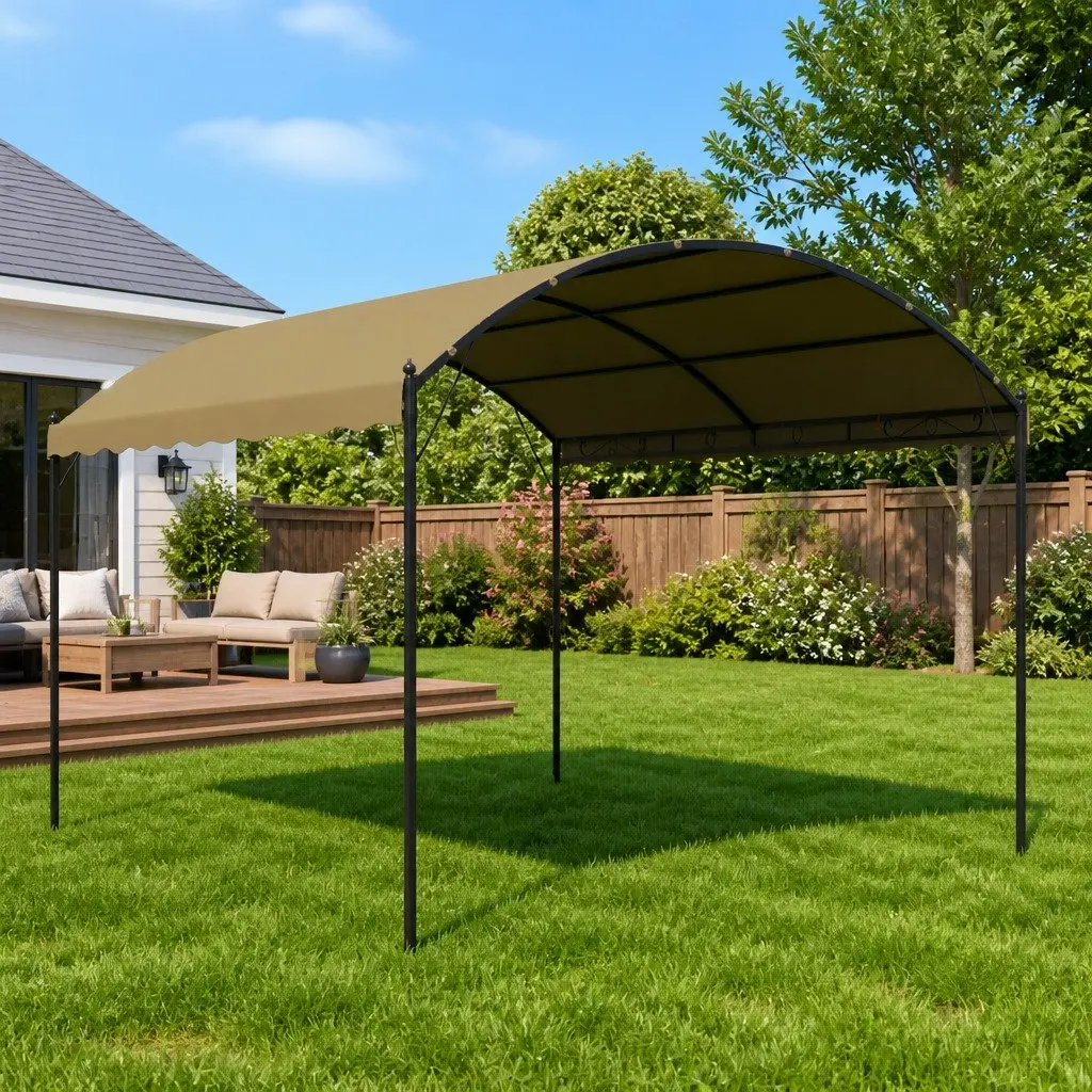 Gazebo Steel Frame 4x3x2.6m Taupe Polyester Canopy