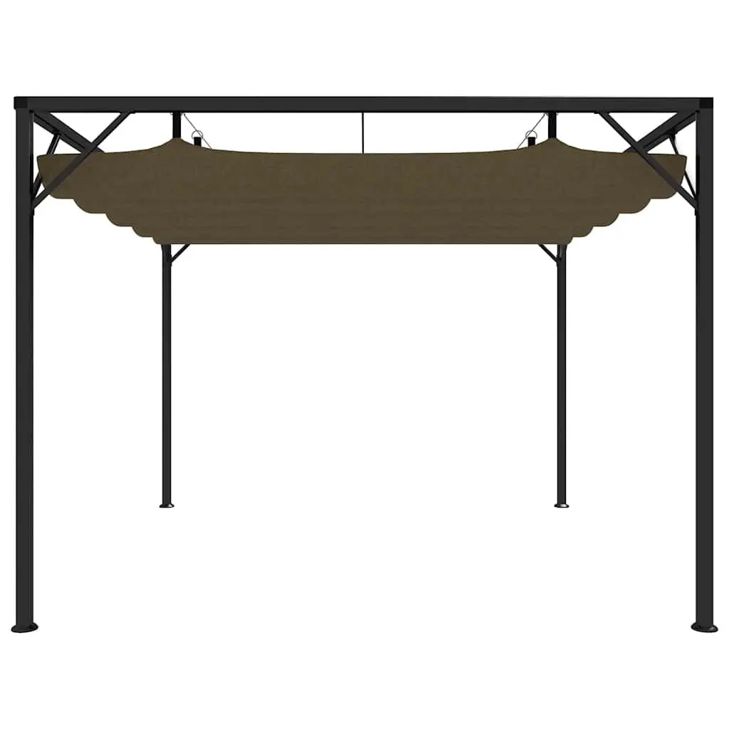 Garden Gazebo Metal Frame 3x3m Water-Resistant Polyester Canopy Taupe