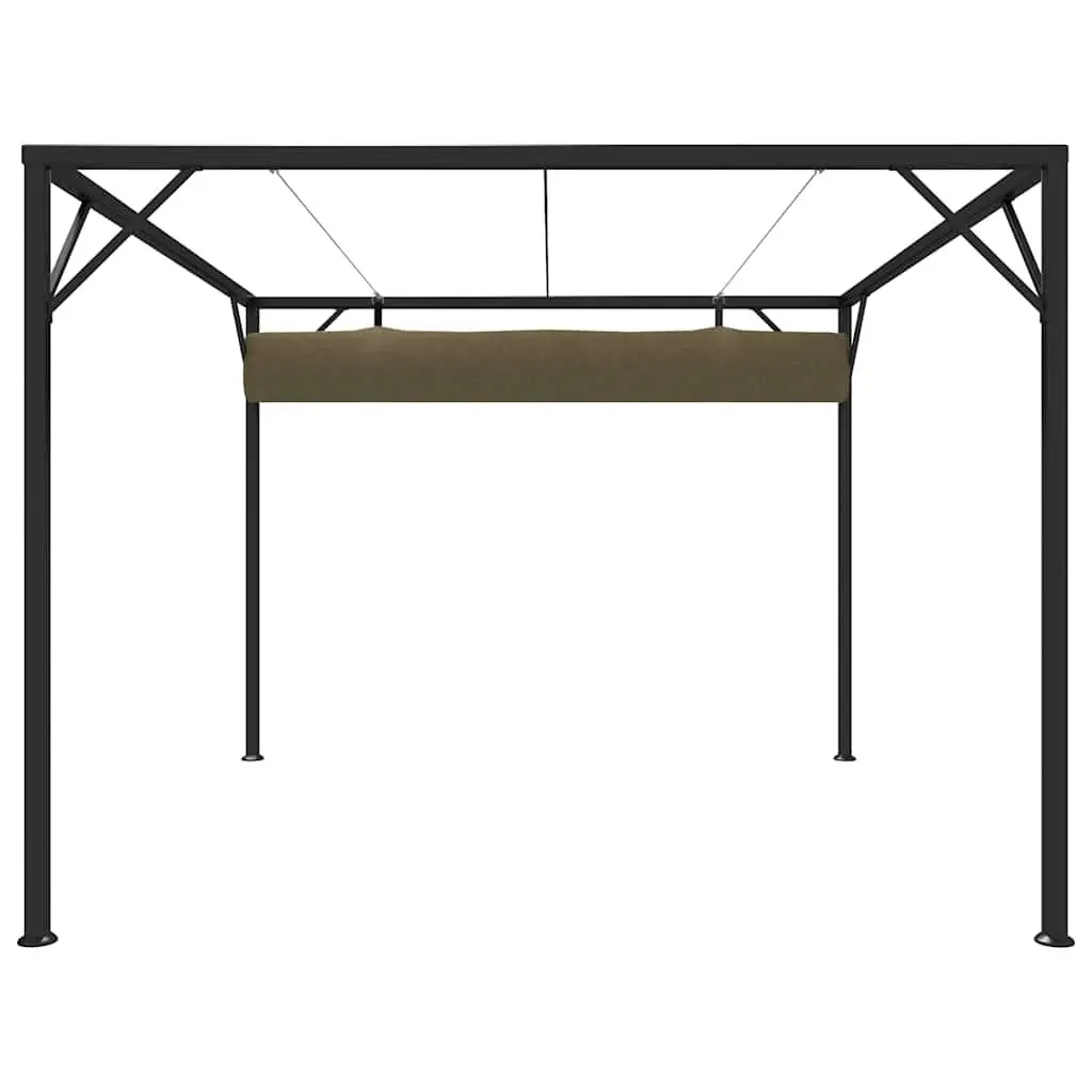 Garden Gazebo Metal Frame 3x3m Water-Resistant Polyester Canopy Taupe