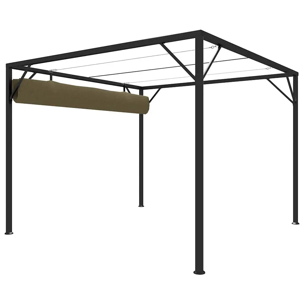 Garden Gazebo Metal Frame 3x3m Water-Resistant Polyester Canopy Taupe
