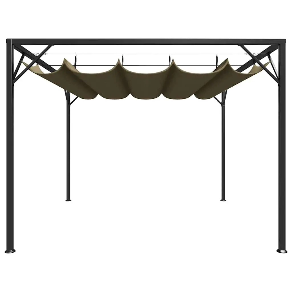 Garden Gazebo Metal Frame 3x3m Water-Resistant Polyester Canopy Taupe