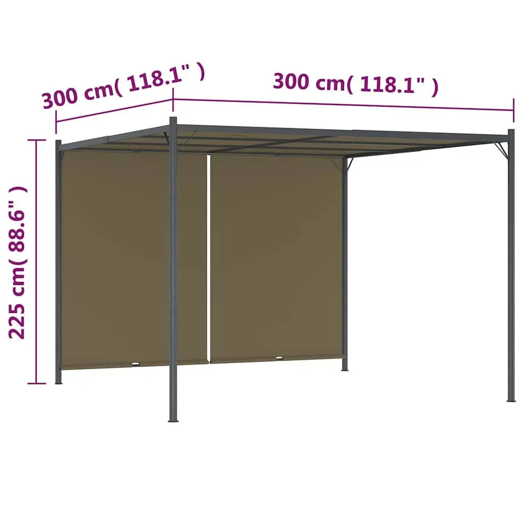 3x3m Pergola with Adjustable Canopy for Home