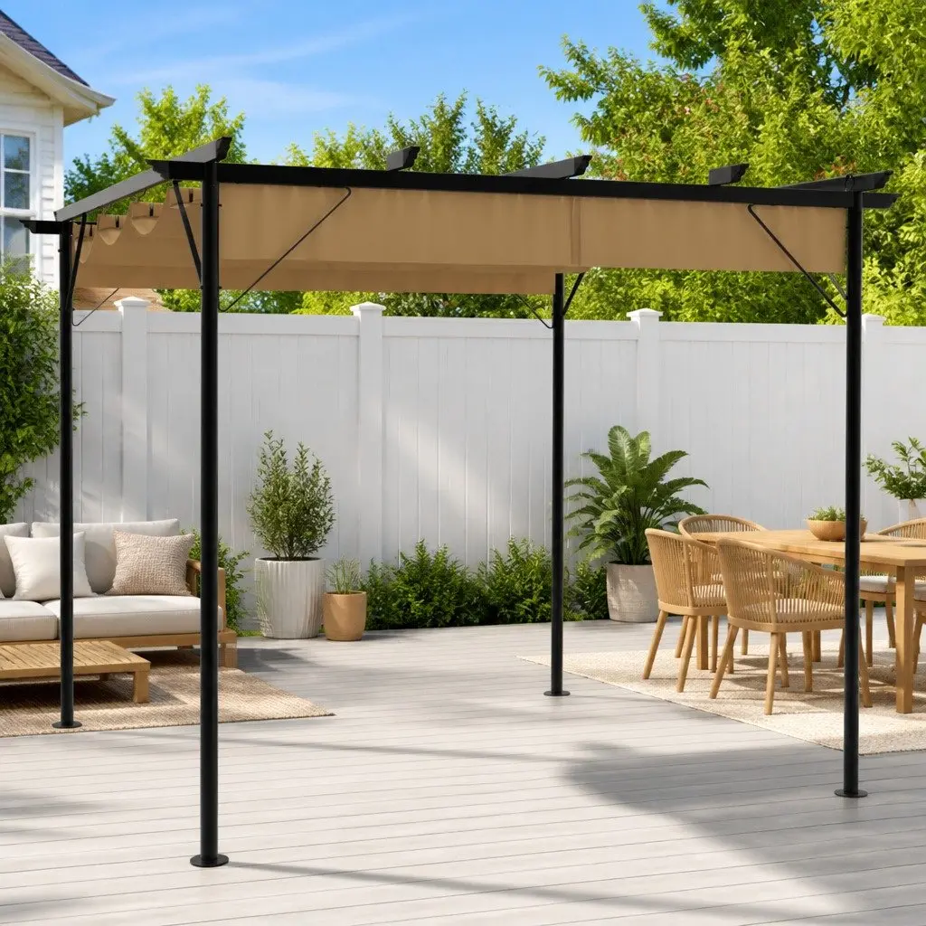 3x3m Pergola with Retractable Roof System