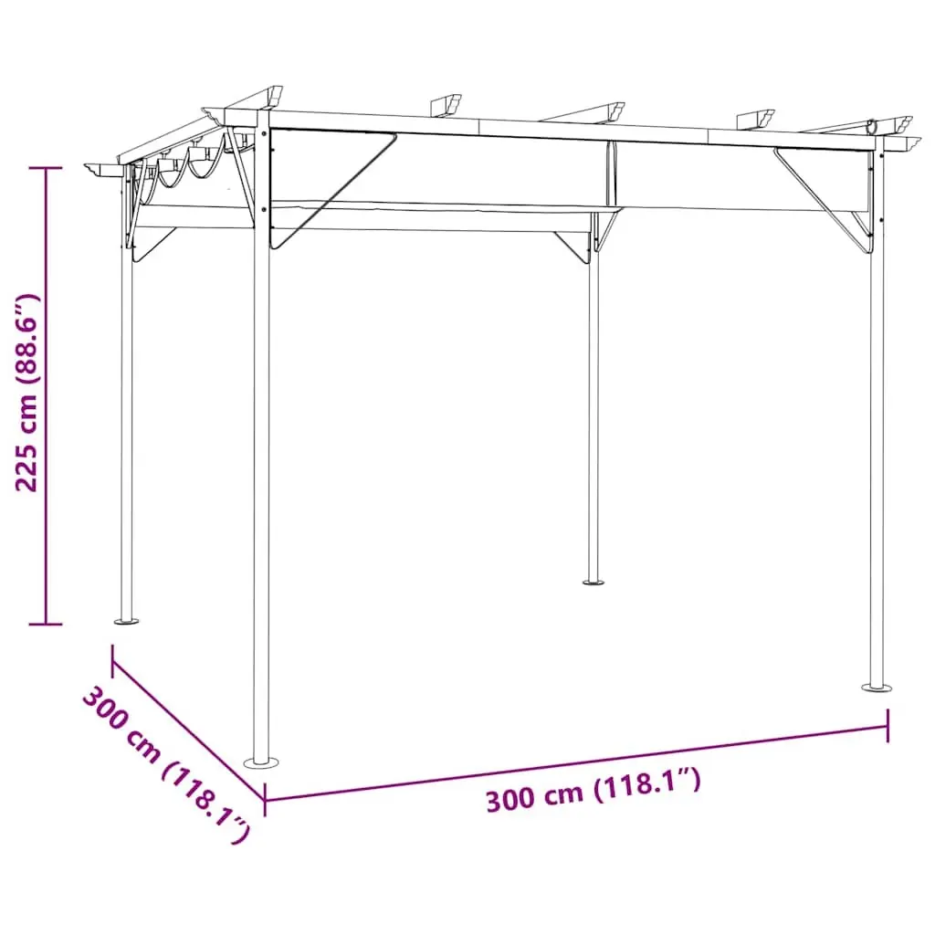 3x3m Pergola with Retractable Roof System