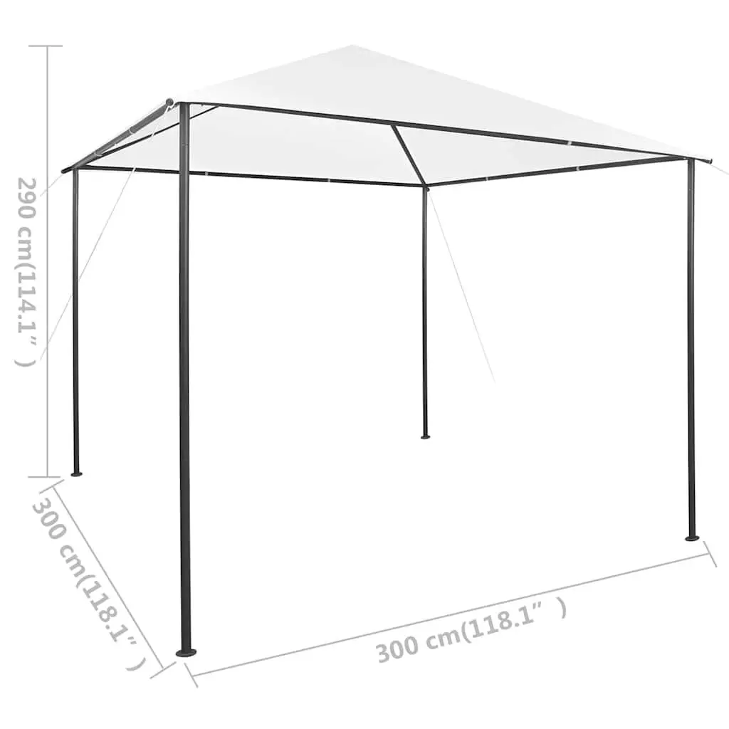 Gazebo Steel Frame Oxford Fabric 3x3x2.9 m White Outdoor Pavilion Canopy Shelter