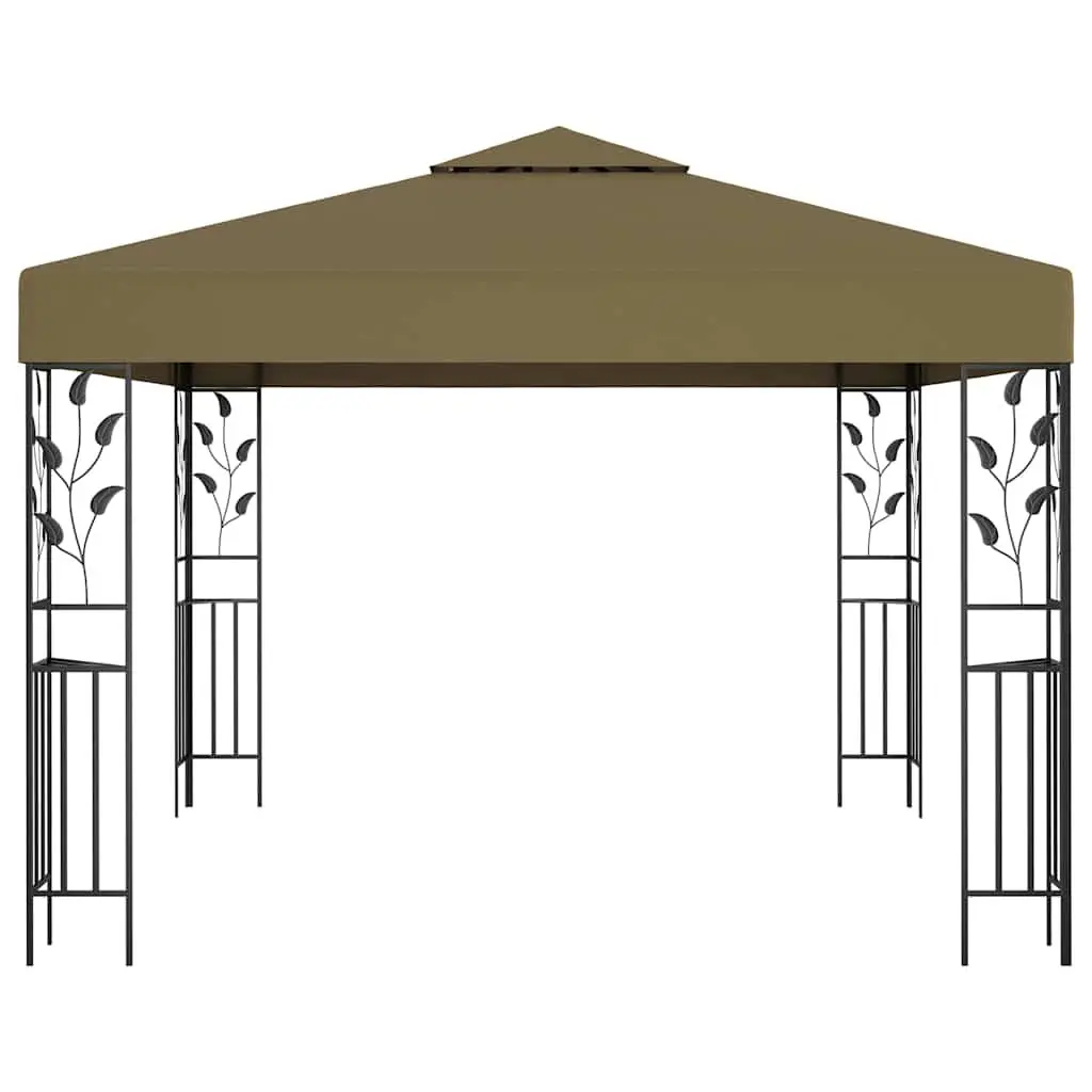 Gazebo Steel Frame 3x3 m Vented Canopy Shade Structure Taupe