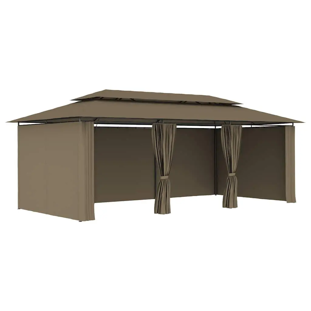 Outdoor Gazebo Tubular Steel Frame 600 x 298 x 270 cm Taupe